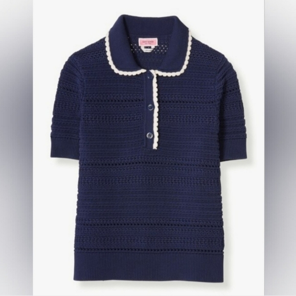 *SOLD* Kate Spade Shortsleeve Knit Polo Sweater - Picture 2 of 11